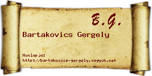 Bartakovics Gergely névjegykártya